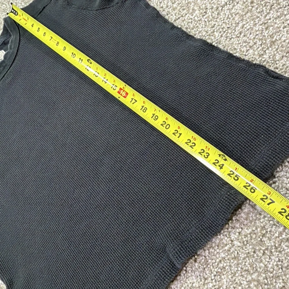 Vintage Waffle Knit Black Military Style American Living Size XL Essentials